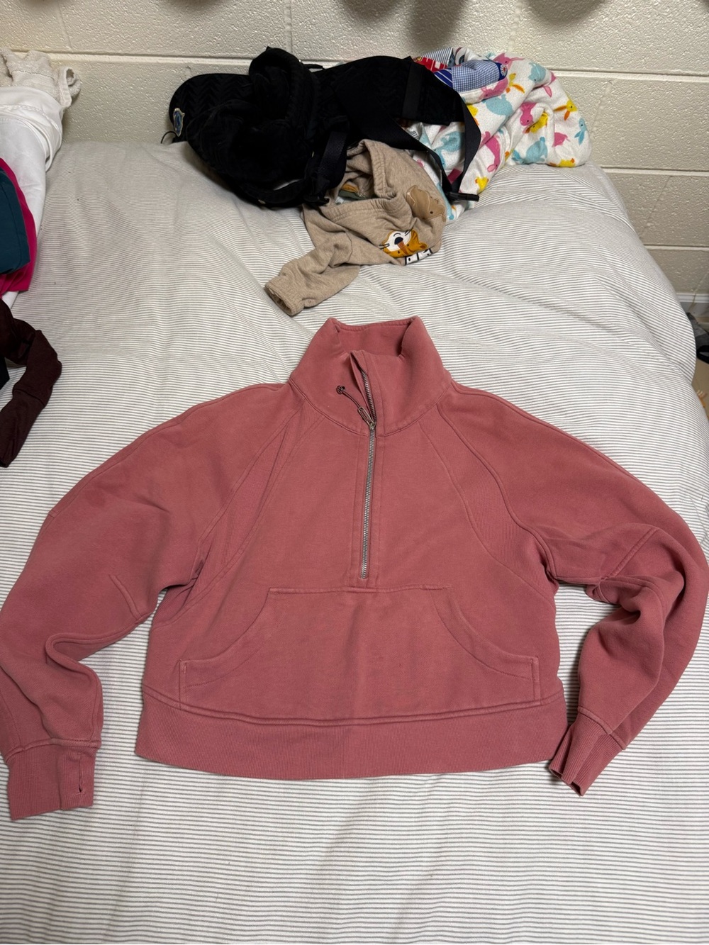 Lululemon Scuba Oversized XS/S Women's Quarter-Zip Pullover Sweatshirt Rose